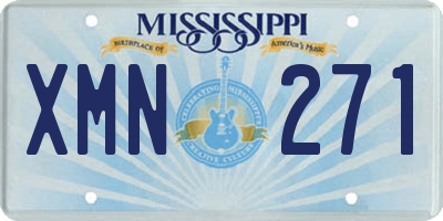 MS license plate XMN271