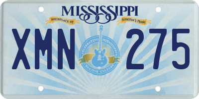 MS license plate XMN275