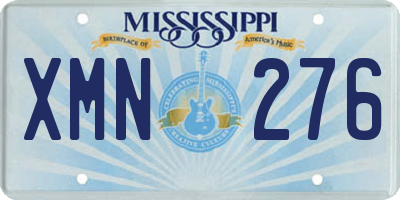 MS license plate XMN276