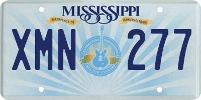 MS license plate XMN277
