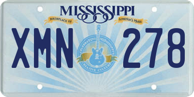 MS license plate XMN278