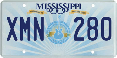 MS license plate XMN280
