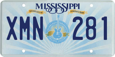 MS license plate XMN281