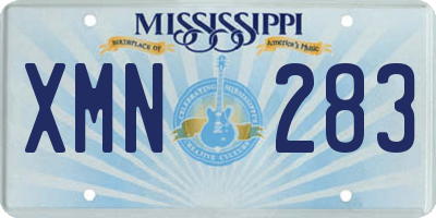 MS license plate XMN283