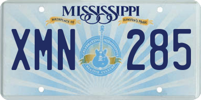 MS license plate XMN285