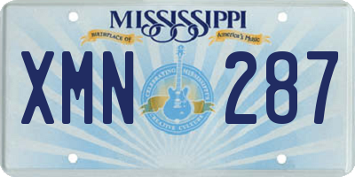 MS license plate XMN287