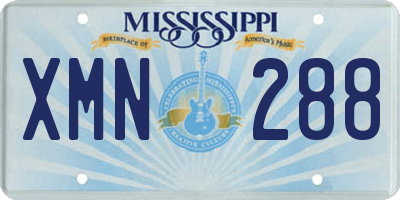 MS license plate XMN288