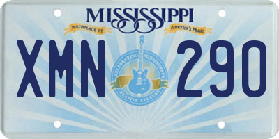 MS license plate XMN290