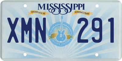 MS license plate XMN291