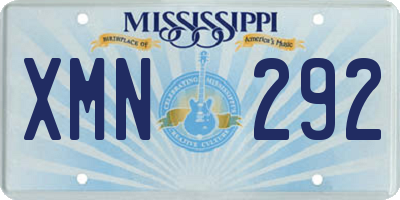 MS license plate XMN292