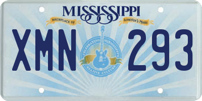 MS license plate XMN293