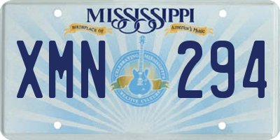 MS license plate XMN294