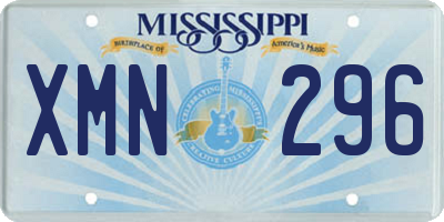 MS license plate XMN296