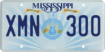 MS license plate XMN300