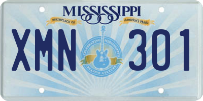 MS license plate XMN301