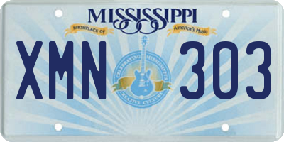 MS license plate XMN303