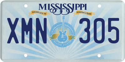 MS license plate XMN305
