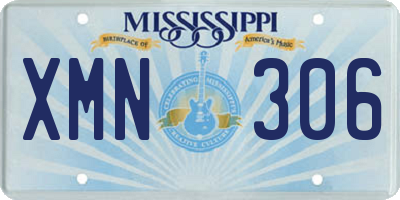 MS license plate XMN306
