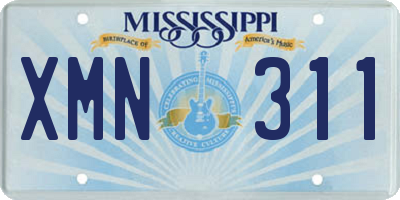 MS license plate XMN311