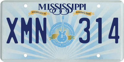 MS license plate XMN314