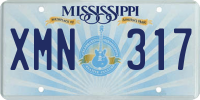 MS license plate XMN317