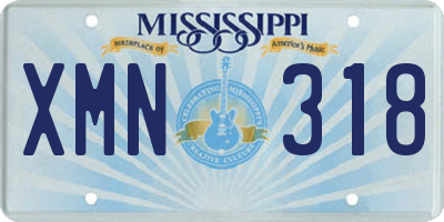 MS license plate XMN318