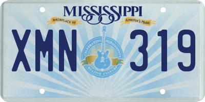 MS license plate XMN319