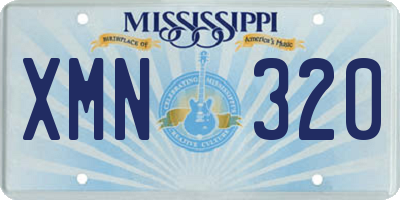 MS license plate XMN320