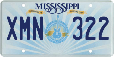 MS license plate XMN322