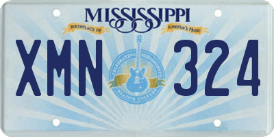 MS license plate XMN324