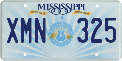 MS license plate XMN325