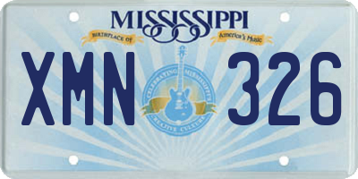 MS license plate XMN326