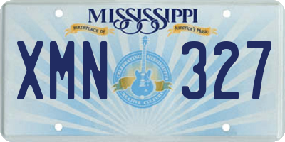 MS license plate XMN327