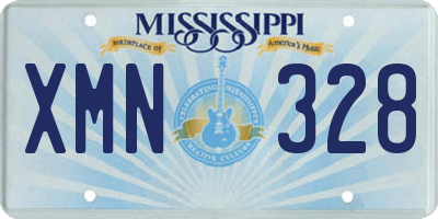 MS license plate XMN328
