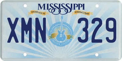 MS license plate XMN329