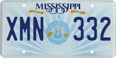 MS license plate XMN332