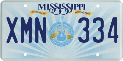 MS license plate XMN334