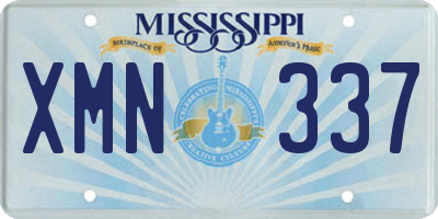 MS license plate XMN337