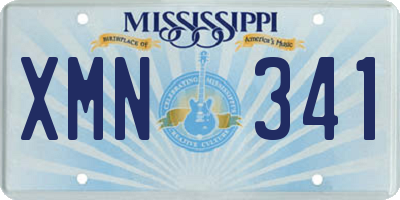 MS license plate XMN341