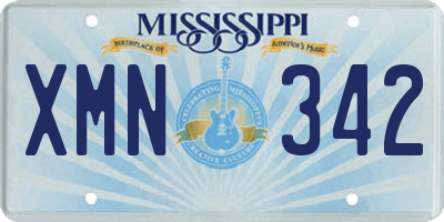 MS license plate XMN342