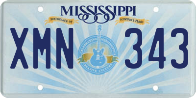 MS license plate XMN343
