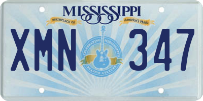 MS license plate XMN347
