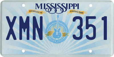 MS license plate XMN351