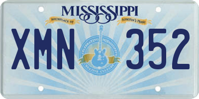 MS license plate XMN352