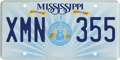 MS license plate XMN355