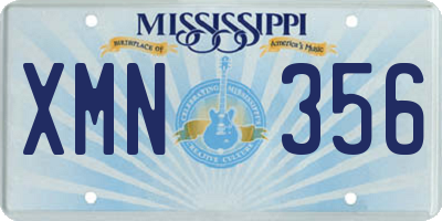 MS license plate XMN356
