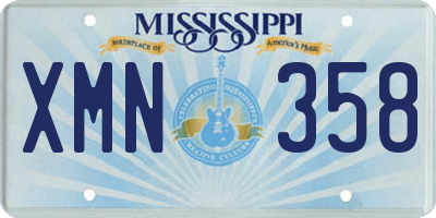 MS license plate XMN358