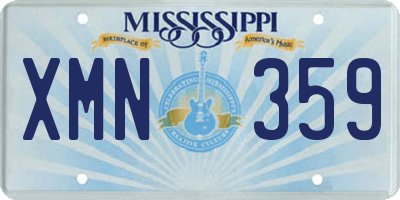MS license plate XMN359
