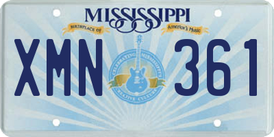 MS license plate XMN361