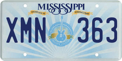 MS license plate XMN363